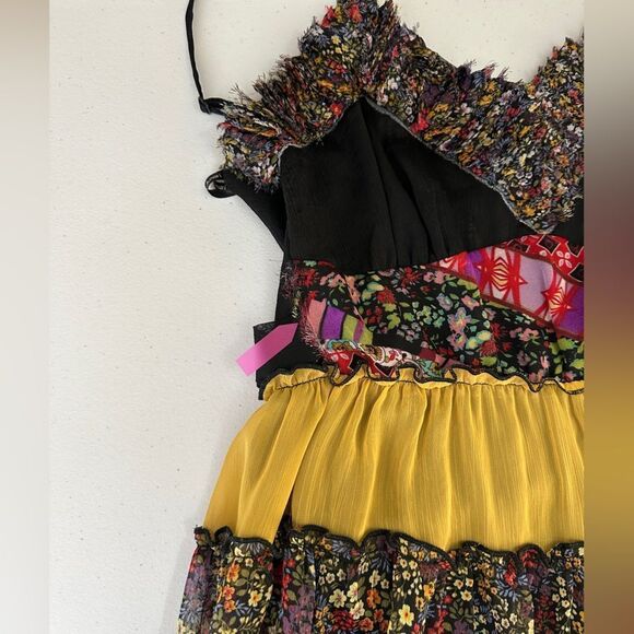 Lulumari Size S Colorful Patchwork Boho Women's Dress - Picture 9 of 11